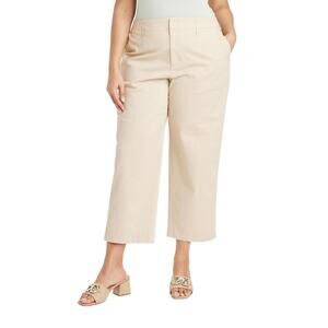 147 A New Day Women's High-Rise Straight Ankle Chino Pants (17 Plus, Tan, NWT)